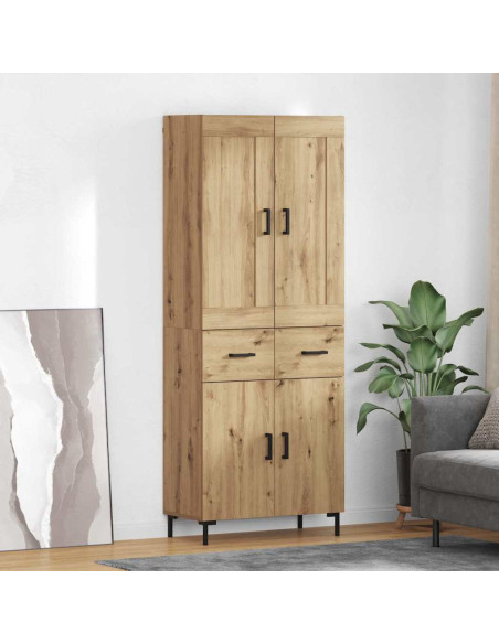 Credenza 2 pcs Rovere artigianale Legno multistrato