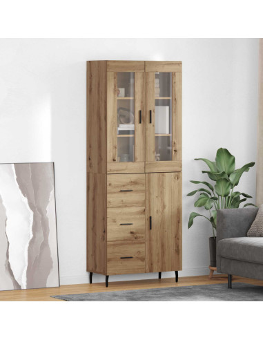 Credenza 2 pcs Rovere artigianale Legno multistrato