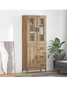 Credenza 2 pcs Rovere artigianale Legno multistrato