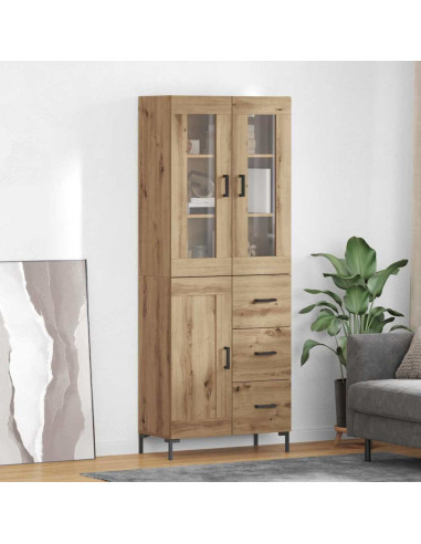 Credenza 2 pcs Rovere artigianale Legno multistrato