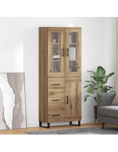 Credenza 2 pcs Rovere artigianale Legno multistrato