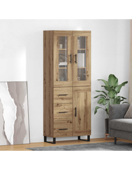 Credenza 2 pcs Rovere artigianale Legno multistrato