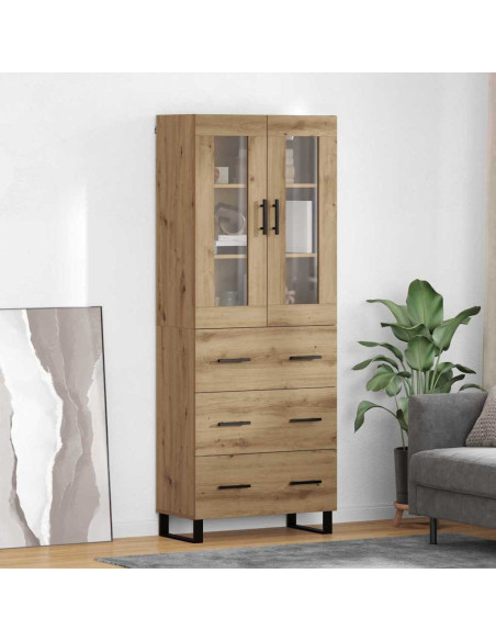 Credenza 2 pcs Rovere artigianale Legno multistrato