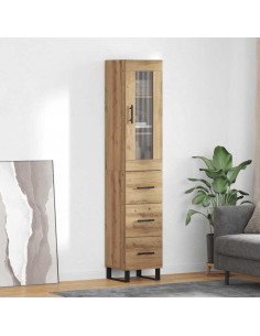 Credenza con cassetto Rovere artigianale 34,5 x 34 x 180 cm