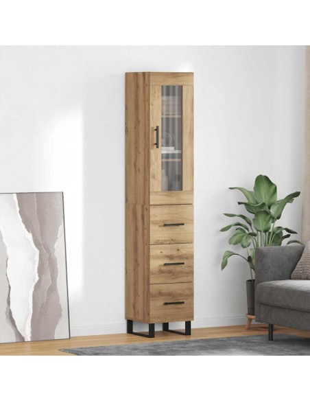 Credenza con cassetto Rovere artigianale 34,5 x 34 x 180 cm