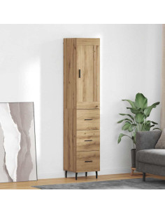 Credenza con cassetto Rovere artigianale 34,5 x 34 x 180 cm