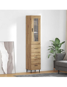 Credenza con cassetto Rovere artigianale 34,5 x 34 x 180 cm