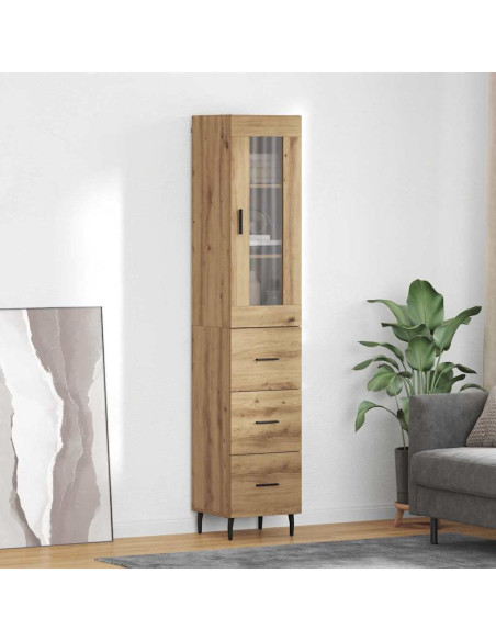 Credenza con cassetto Rovere artigianale 34,5 x 34 x 180 cm