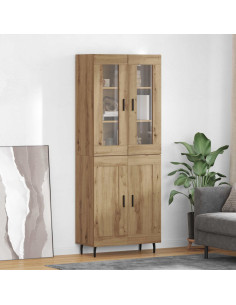 Credenza 2 pcs Rovere artigianale Legno multistrato