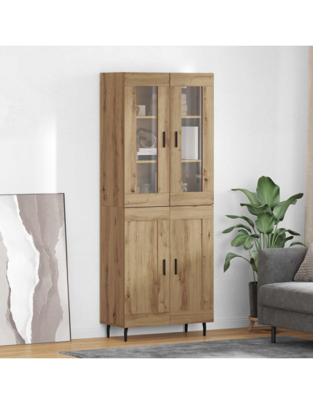 Credenza 2 pcs Rovere artigianale Legno multistrato