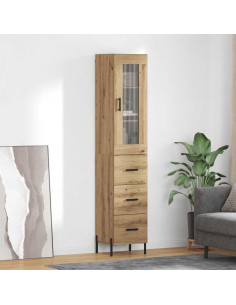 Credenza con cassetto Rovere artigianale 34,5 x 34 x 180 cm