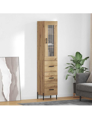 Credenza con cassetto Rovere artigianale 34,5 x 34 x 180 cm