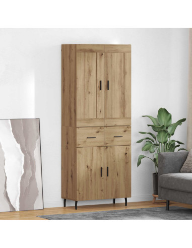 Credenza 2 pcs Rovere artigianale Legno multistrato