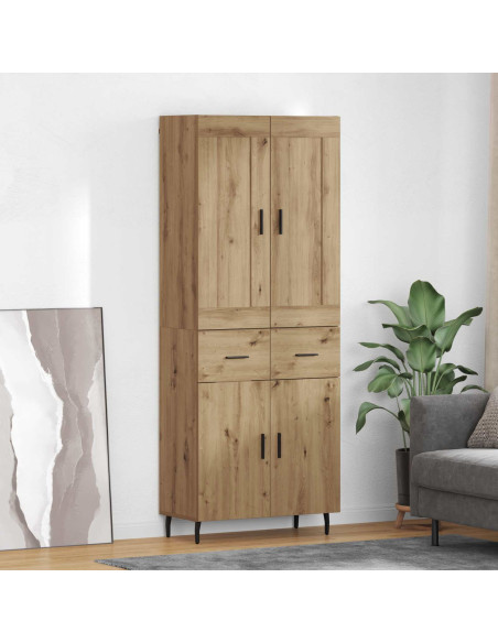 Credenza 2 pcs Rovere artigianale Legno multistrato