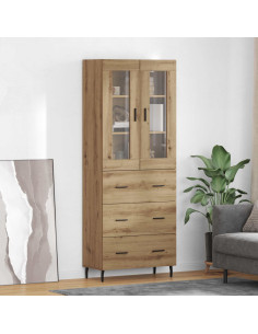 Credenza 2 pcs Rovere artigianale Legno multistrato