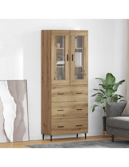 Credenza 2 pcs Rovere artigianale Legno multistrato