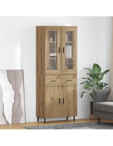 Credenza 2 pcs Rovere artigianale Legno multistrato