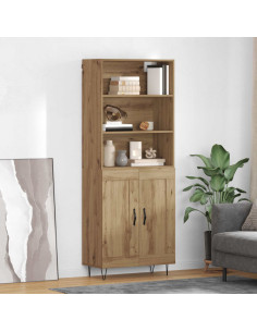 Credenza 2 pcs Rovere artigianale Legno multistrato