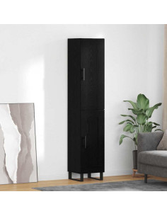 Credenza Rovere Nero 34,5 x 34 x 180 cm Legno multistrato