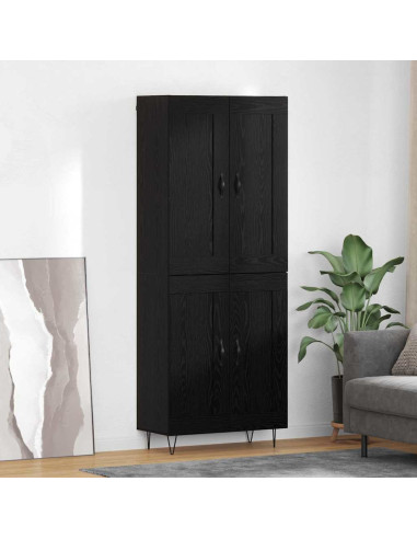 Credenza Rovere Nero 69,5 x 34 x 180 cm Legno multistrato