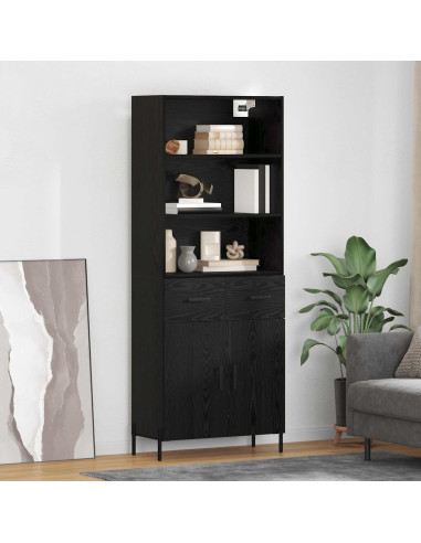 Credenza Rovere nero 69,5 x 34 x 180 cm Legno multistrato