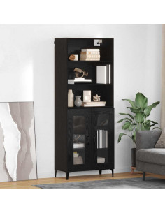 Credenza Rovere Nero 69,5 x 34 x 180 cm Legno multistrato