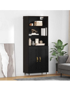 Credenza Rovere nero 69,5 x 34 x 180 cm Legno multistrato