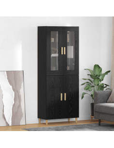 Credenza Rovere Nero 69,5 x 34 x 180 cm