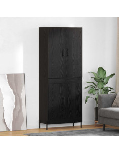 Credenza Rovere Nero 69,5 x 34 x 180 cm Legno multistrato