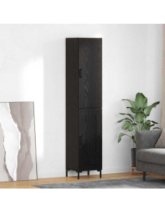 Credenza Rovere Nero 34,5 x 34 x 180 cm Legno multistrato