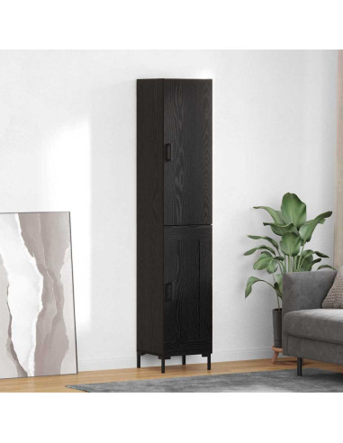 Credenza Rovere Nero 34,5 x 34 x 180 cm Legno multistrato