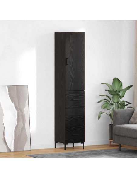 Credenza Rovere Nero 34,5 x 34 x 180 cm Legno multistrato