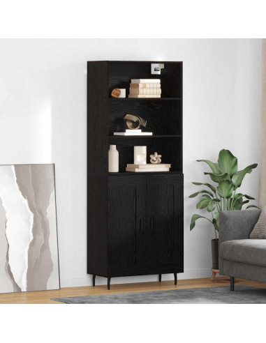 Credenza Rovere Nero 69,5 x 34 x 180 cm