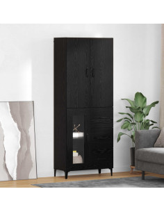 Credenza Rovere Nero 69,5 x 34 x 180 cm Legno multistrato