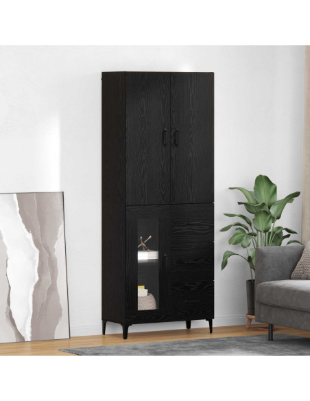 Credenza Rovere Nero 69,5 x 34 x 180 cm Legno multistrato
