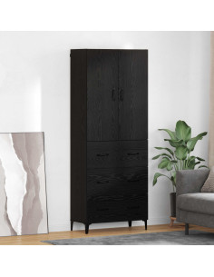 Credenza Rovere Nero 69,5 x 34 x 180 cm Legno multistrato
