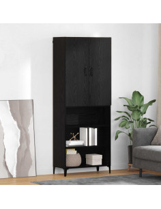 Credenza Rovere Nero 69,5 x 34 x 180 cm Legno multistrato