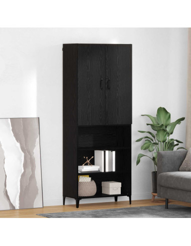Credenza Rovere Nero 69,5 x 34 x 180 cm Legno multistrato