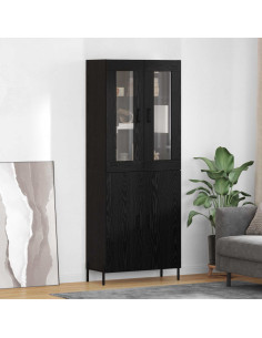 Credenza Rovere Nero 69,5 x 34 x 180 cm Legno multistrato