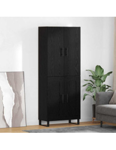 Credenza 2 pcs Rovere Nero 69,5 x 34 x 180 cm