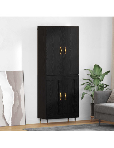 Credenza Rovere Nero 69,5 x 34 x 180 cm Legno multistrato