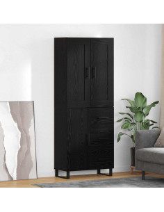 Credenza Rovere Nero 69,5 x 34 x 180 cm Legno multistrato