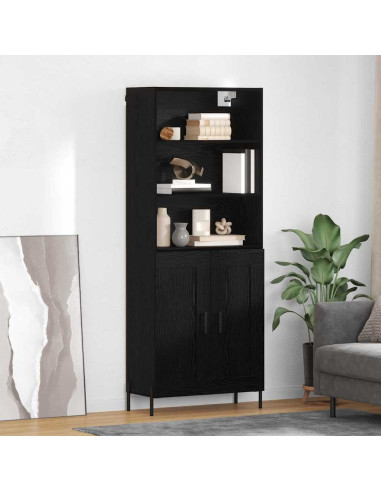 Credenza Rovere nero 69,5 x 34 x 180 cm Legno multistrato
