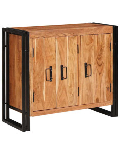 Credenza con porte Marrone Legno massello di acacia e metallo