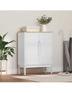 Credenza FLORO Bianco 70 x 30 x 70,5 cm Legno di Pino Massello