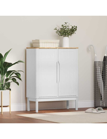 Credenza FLORO Bianco 70 x 30 x 70,5 cm Legno di Pino Massello