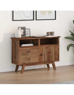 Credenza Naturale 100 x 30 x 68 cm Legno di teak solido