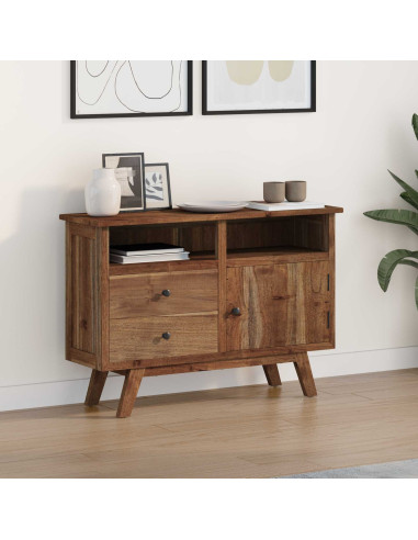 Credenza Naturale 100 x 30 x 68 cm Legno di teak solido
