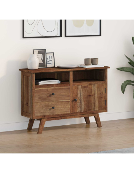 Credenza Naturale 100 x 30 x 68 cm Legno di teak solido
