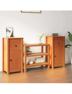 Credenza 2 pcs Marrone cerato 39 x 34,5 x 80 cm Pino massello